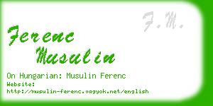 ferenc musulin business card